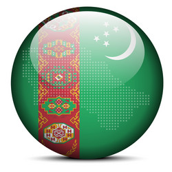map with dot pattern on flag button vector image
