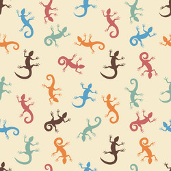 seamless pattern with lizards vector image