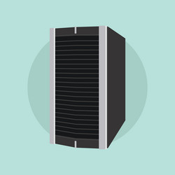 server isolated flat with green background vector image