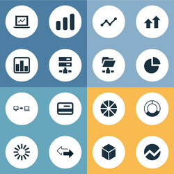 set of simple data icons vector image