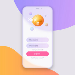 sign in screen clean mobile ui design concept vector image