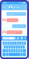 Smartphone chat interface template vector