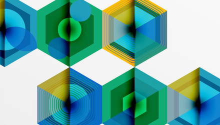 abstract geometric shapes hexagons circles create vector image