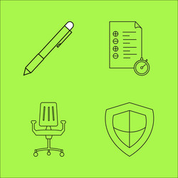 Business outline icons set linear icon vector