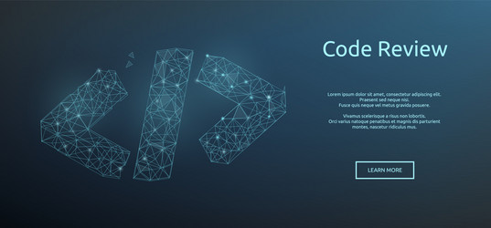 code symbol in polygonal wireframe style concept vector image
