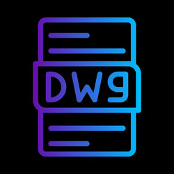 dwg file format document gradient icon stylish vector image