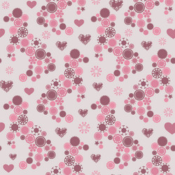 seamless pattern with round elements and hearts vector image