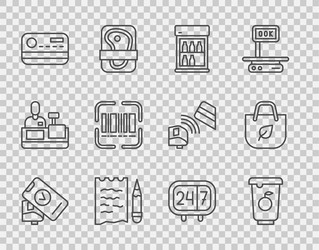 set line pos terminal yogurt container vector image