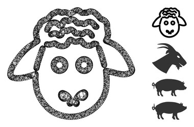 sheep head web mesh vector image