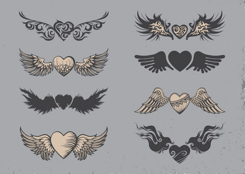 Set of modern tattoo art Royalty Free Vector Image