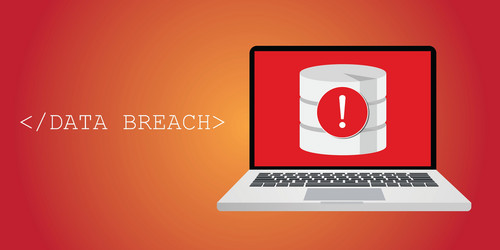 data breach security warning vector