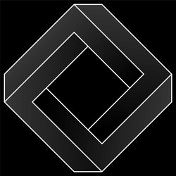 Impossible Square Optical Illusion vector image