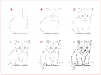 Page shows how to learn draw sketch cute vector