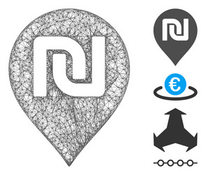 shekel map marker web mesh vector image