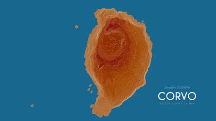 topographic map of corvo azores islands portugal vector