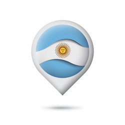 argentina flag icon in shape pointer map vector image