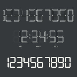 digital clock and numbers vector