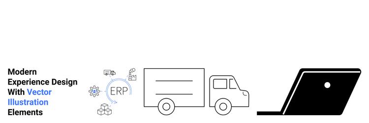 digital integration of erp solutions vector image