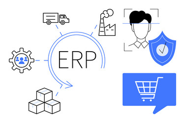 enterprise resource planning streamlined processes vector image
