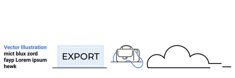export process with text packed container cloud vector image