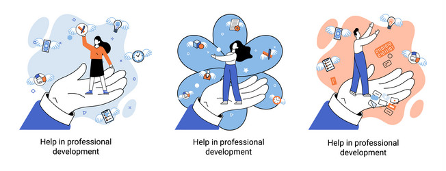 help in professional development metaphor vector