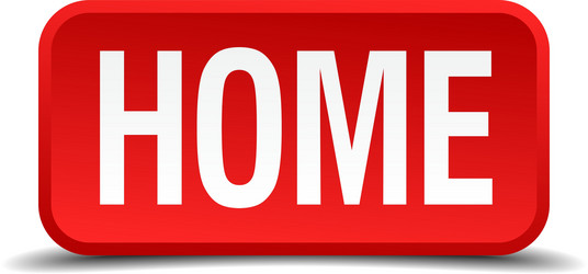 home red 3d square button on white background vector image