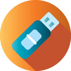 isolated usb block gradient style icon vector image