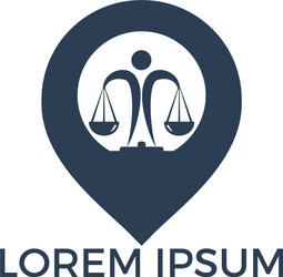 libra and map pointer logo design vector image