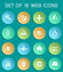 navigation web icons on colorful round vector image