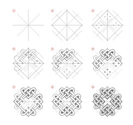 page shows how to learn draw sketch celtic vector image