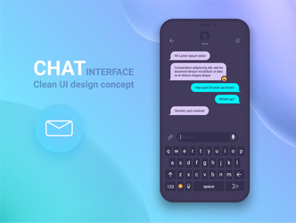 chat interface application with dialogue window vector