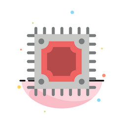 cpu microchip processor abstract flat color icon vector image