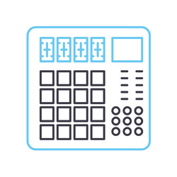 midi controller line icon outline symbol vector image