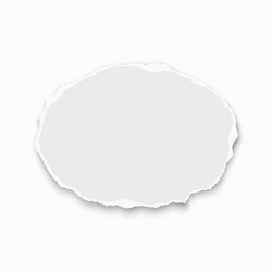 Oval torn paper wisp with soft shadow isolated vector