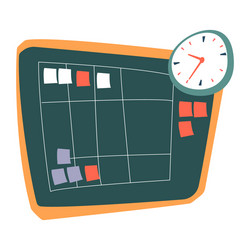 schedule board with tasks appointments and clock vector