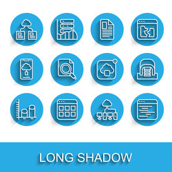 set line data analysis browser files cloud vector image