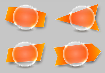 set of glossy web frames for text vector image
