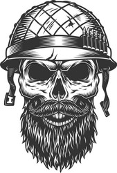 Soldier Skull in Helmet Vector Image