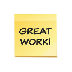 sticky note with text and shadow isolated vector image