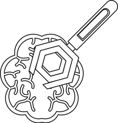 Brain and spanner tool icon Royalty Free Vector Image