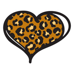 Cheetah Heart Print - Leopard Spot Pattern vector image