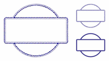 double round and rectangle frame mosaic icon vector