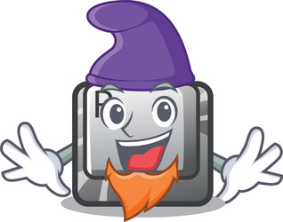 elf r button installed on cartoon keyboard vector image