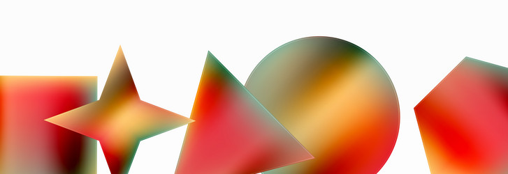 neon color geometric shapes square triangle circle vector image