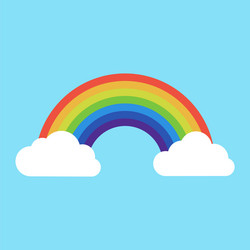 rainbow with clouds icon isolated on background vector