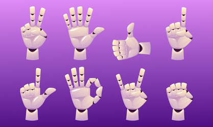 robot hands cyborg ai technology android gesture vector image