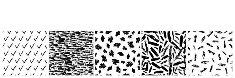 set of seamless patterns with scribble smears vector image