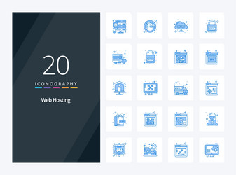 20 web hosting blue color icon for presentation vector