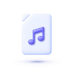 Audio file in 3d style on white background play vector