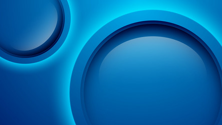 blue glossy circles abstract background with light vector image